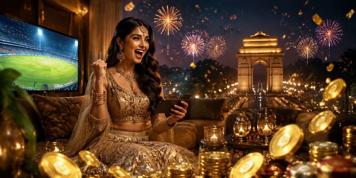 Colorful Indian themed slot game with festive elements