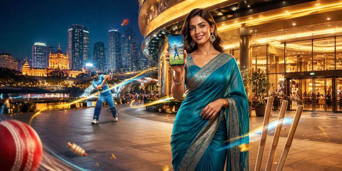 Pune city cricket betting scene with young woman in saree